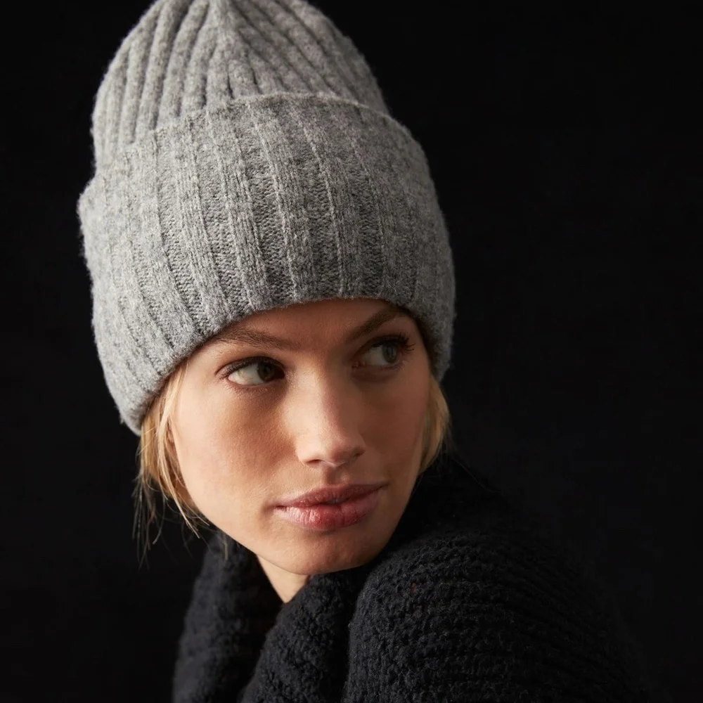 Anthropologie Grey Recycled Beanie